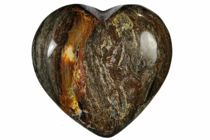 Polished, Triassic Petrified Wood Heart - Madagascar #115508